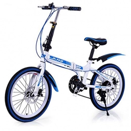 TBAN Folding Bike TBAN 20 Inch, Variable Speed, Double Disc Brakes, Folding Bike, Mountain City Bike, Suitable for Office Workers, Students, Cycling Enthusiasts, Blue