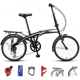 TcooLPE Folding Bike TcooLPE Mountain Bike Folding Bikes, 7-Speed Double Disc Brake Full Suspension Bicycle, 20 Inch Off-Road Variable Speed Bikes for Men And Women (Color : A)