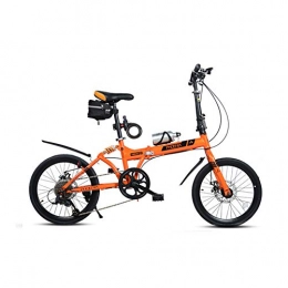 Td Folding Bike Td Foldable Bicycle Variable Speed 20 Inches Front And Rear Shock Absorbers Women's / Men's Adult Student Bicycle Sports Folding Multi-speed Shift (Color : ORANGE)