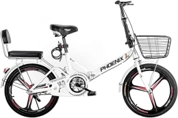 TONATO Bike TONATO 20" Folding City Bicycle Bike, Light Work Adult Ultra Light Variable Speed Portable, for Men Women Lightweight Folding, A, 20inch
