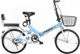 TONATO Bike TONATO 20" Folding City Bicycle Bike, Light Work Adult Ultra Light Variable Speed Portable, for Men Women Lightweight Folding, C, 20inch