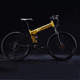 TopBlng Bike TopBlng High Carbon Steel Frame, 27-speed, Portable Teens Mountain Bike, Unisex Folding MTB Bikes, 24 Inch Road Bike Men And Women-A 27-speed