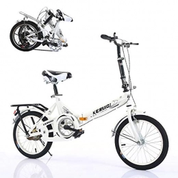 TopBlng Folding Bike TopBlng Portable Bike Bicycle Lightweight Bikes, 20 Inch Wheel, Variable Speed, With Basket, Adult Folding Bike, For City Riding-Bikes White