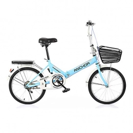 TopBlng Bike TopBlng Single Speed, Women Folding Bike 16 Inch, Mini Bike Bicycle For Commuting Track City Riding, Adult Cruiser Bike-Blue