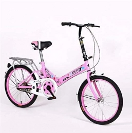 PARTAS Bike Travel Convenience Commute - Inches Folding Bike Single Speed Bicycle Men And Women Bike Adult Children's Bicycle, Suitable for Advanced Riders and Beginners (Color : Pink)