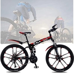 TRGCJGH Bike TRGCJGH Adult Foldable Mountain Bike, 26 Inches Carbon Steel Mountain Bike 21 / 24 / 27 / 30 Speed Bicycle Full Suspension Hardtail MTB, B-21speed