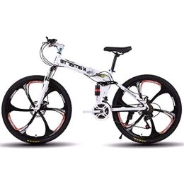 TRGCJGH Folding Bike TRGCJGH Folding Bike Mountain Bicycle Adult 26 Inch 21 / 24 / 27 Speed Shock Dual Disc Brakes Student Bicycle Assault Bike Folding Car, A-21speed