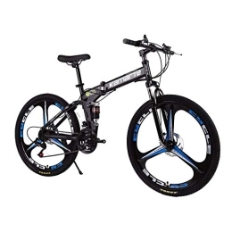 TRGCJGH Folding Bike TRGCJGH Folding Bike Mountain Bicycle Adult 26 Inch 21 / 24 / 27 Speed Shock Dual Disc Brakes Student Bicycle Assault Bike Folding Car, C-21Speed