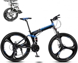TTZY Bike TTZY 24-26 inch MTB Bicycle, Unisex Folding Commuter Bike, 30-Speed Gears Foldable Bicycle Bike, Double Disc Brake / Blue / A Wheel / 24' 5-25 SHIYUE