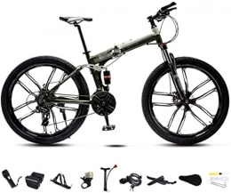 TTZY Folding Bike TTZY 24-26 inch MTB Bicycle, Unisex Folding Commuter Bike, 30-Speed Gears Foldable Bicycle Bike, Double Disc Brake / Green / C Wheel / 24' 5-27 SHIYUE