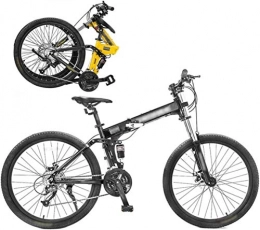 TTZY Folding Bike TTZY Bikes Off-Road Bicycle Bike, 26-Inch Folding Shock-Absorbing Bicycle with Double Disc Brake, Foldable Commuter Bike - 27 Speed Gears 5-27, Yellow SHIYUE (Color : Black)