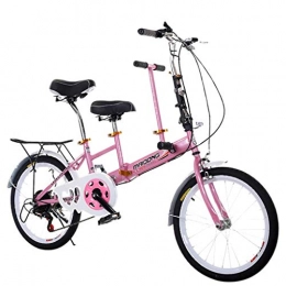 Aquila Bike Two-seater Parent-child Car Lightweight Mini Removable Bike Small Portable 20 Inch High Carbon Steel Variable Speed Folding Bike AQUILA1125
