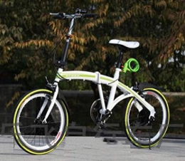 TX 20" Folding Carbon Steel U8 Bike 6-speed Portable Bicycle Fold Storage Bike for men and Women,Green