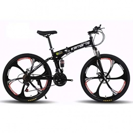 TX Bike TX 24 Inches Folding Mountain Bike Variable Speed Magnesium Wheel Dual Disc Brake Bicycle Urban Track Road for Men, Black, 24 Speeds