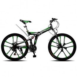 TX Bike TX 26-Inch Foldable Mountain Bike 21 24 27 30 Speed Bicycle Rear Suspension Double Shock Absorbers MTB Tire Disc Brake, A, 24gears