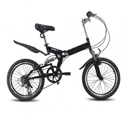 TX Folding Bike TX Fold Bicycle 20 Inch Male Women's Style Exceed Light Shock Absorption 6 Variable Speed Bicycle Portable Lightweight, Black