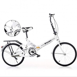 TX Bike TX Folding Bicycle Ultra-Lightweight Portable Rear Shock Absorption Ordinary Single Speed Unisex-Adult Student Bike Spoke Wheel, White, 20inch