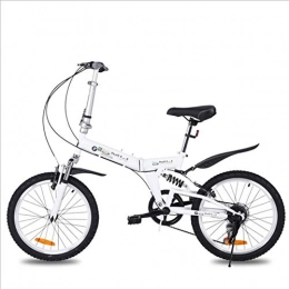 TX Bike TX Folding Portable Mountain Bicycle 20-Inch Variable Speed Rear Suspension Urban Unisex-Adult Student Bike Spoke Wheeled, White