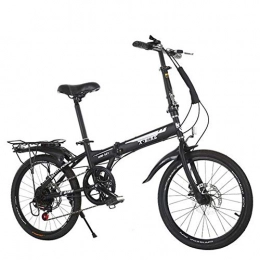 TX Folding Bike TX Folding Variable Speed Bicycle Foldable Bike Height Adjustable Removable High Carbon Steel Frame Double Disc Brake Widen Anti-Skid Tires Unisex Suitable Outdoor Cycling Travel, Black