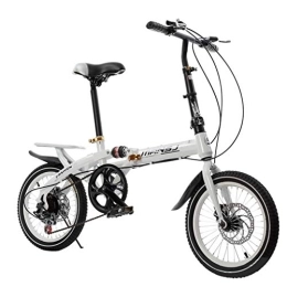 TYXTYX Bike TYXTYX 16" Folding Bike Commuter Lightweight Aluminum Frame, 6 Speed Rear derailleur Folding City Compact Bike Bicycle Urban Commuter with Rear Carrier, Folded Within 10 Seconds