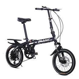 TYXTYX Folding Bike TYXTYX 16in Folding Mountain Bike, Small Portable Bicycle Adult Student Great for Urban Riding and Commuting, black