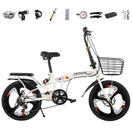 TYXTYX Bike TYXTYX 20" Folding Bike Commuter 35lb Lightweight, 6 Speed Rear derailleur Folding City Compact Bike Bicycle Urban Commuter with Rear Carrier, Folded Within 15 Seconds