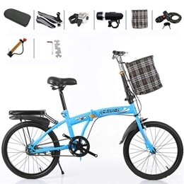 TYXTYX Folding Bike TYXTYX 20in 6 Speed ​​City Folding Mini Compact Bike Bicycle Urban Commuter with Back Rack, Folded Within 15 Seconds