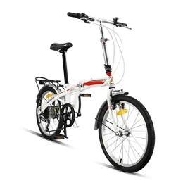 TYXTYX Bike TYXTYX 20in 7 Speed ​​City Folding Mini Compact Bike Bicycle Urban Commuter with Back Rack, Lightweight Folding Bike with V Brake