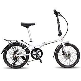 TYXTYX Folding Bike TYXTYX 20in Folding Bike, MTB Bikes Outroad 7 Speed Gears Dual Disc Brakes Mountain Bicycle for Men Women, Rear Carry Rack, Front and Rear Fenders