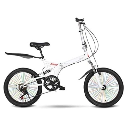 TYXTYX Bike TYXTYX Folding Bike, 20inch 6 Speed Portable Bikes, V Brake Mountain Bicycle Urban Commuters for Adult Teens, Front and Rear Fenders, Full Suspension Outdoor Bicycle