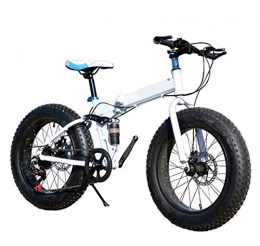 UNCTAD Bike UNCTAD 20 Inches Folding Mountain Bike - Rough Tires 7 Speed Shifter Great Suspension Folding Bike - Portable Compactlightweight High-carbon Steel Hard-tail Mountain Bikewhite
