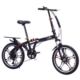 VBARV Folding Bike VBARV Dual Disc Brake Road Bike, Portable Adult Folding Bicycle, High-carbon Steel Frame, Shock Absorption, Adjustable Seat, for Men, Women
