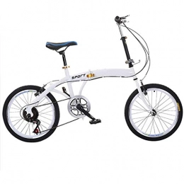 VBARV Folding Bike VBARV Portable Folding Bicycle, Shock-absorbing Off-road Anti-tire Mountain Bike, Commuter Bicycle, Lightweight and Seat Adjustable, High Carbon Steel Double Disc Brake, for Male And Female