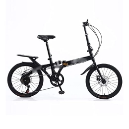 WAGLOS Bike WAGLOS 20 inches white 7 speed folding wheel folding wheel, folding cycle Klapfahra advanced, safe mountain bikes camping wheel, quick-fold system, double V brake, Black