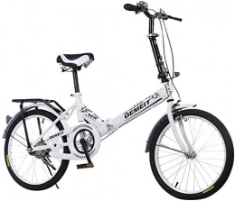 WANG-L Folding Bike WANG-L 20 Inch Folding Mountain Bike Lightweight Bicycle Children Adult Men Women Ladies Road Tires Uitable For Students Office Workers, White