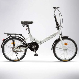 WDSWBEH Bike WDSWBEH 20-Inch Foldable Bikes for Adult, Small Folding-Bicycles for Men or Women, 3 Step Folding Portable lightweight, White, Single speed