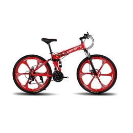 WEHOLY Folding Bike WEHOLY Bicycle 26'' Folding Mountain Bike, 21Speed Great for Urban Riding and Commuting, Featuring Low Step-Through Carbon steel Frame, Wear-Resistant Tire Dual Suspension