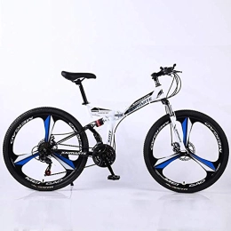WEHOLY Bike WEHOLY Bicycle 26 Inch Carbon Steel Mountain Bike, Double Disc Brake Shock Absorption Shifting Soft Tail Folding 24 Speed Bicycle with Disc Brakes and Suspension Fork
