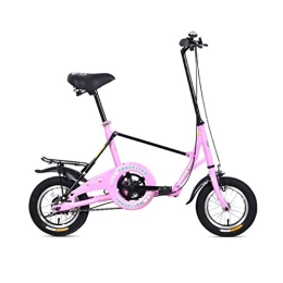 WEHOLY Folding Bike WEHOLY Bicycle Folding bicycle 12 inch student bicycle men and women mini adult small wheel bicycle, Pink