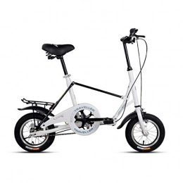 WEHOLY Folding Bike WEHOLY Bicycle Folding bicycle 12 inch student bicycle men and women mini adult small wheel bicycle, White