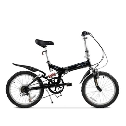 WEHOLY Bike WEHOLY Bicycle Folding bicycle 6-speed folding mountain bike double shock-absorbing shift adult male and female students folding bicycle, Black