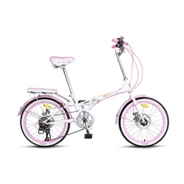 WEHOLY Bike WEHOLY Bicycle Folding Bicycles for men and women adult ultra light portable small bicycle 20 inch student speed outdoor bicycle, Pink