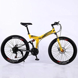 WEHOLY Bike WEHOLY Bicycle Folding Mountain Bike 21 Speed 26 Inch Bicycle Sports Leisure Men and Women Double Shock Absorption High Carbon Steel Double Disc Brakes Off-Road Speed Adult Bicycle