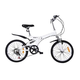WEHOLY Bike WEHOLY Folding 20" Adult Folding Bik, Hardtail Bicycle for a Path, Trail & Mountains, Black, Steel Frame Adjustable Seat, in 4 Colors, White