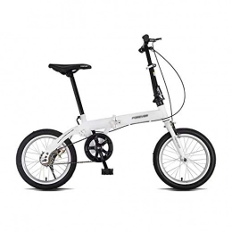 WEIFAN Bike WEIFAN CAI-16 Lightweight Alloy Folding City Bike Bicycle, Dual Disc brakes - Single Speed(White)