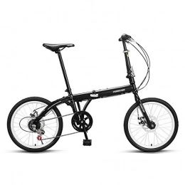 WEIFAN Folding Bike WEIFAN CAI-20 Wheel Alloy Folding Commuting City Foldaway Bike 6 Speed Shimano(Black)