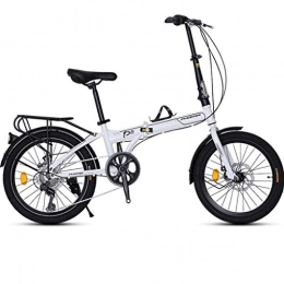 Weiyue Folding Bike Weiyue foldable bicycle- Folding Bicycle 20 Inch Adult Men And Women Type Ultra Light Portable Variable Speed Small Wheel Type Off-road Student Bicycle (Color : White)