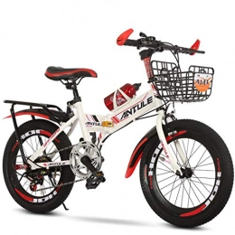 Weiyue Bike Weiyue foldable bicycle- Folding Children's Bicycle Primary School Mountain Stroller Boy Pedal Bicycle (Color : White red)