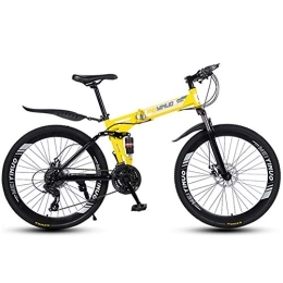 WFIZNB Bike WFIZNB Mountain Bike for Adult folding bike with super Mountain bicycle Carbon Steel Frame 26 inch Wheel 27 speed cross country bike bikes student Road Racing Speed Bike, Yellow, 40 knives