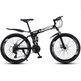 WGYDREAM Bike WGYDREAM Mountain Bike, Foldable Ravine Bike 26" Dual Disc Brake Double Suspension Mountain Bicycles, 21 24 27 speeds Carbon Steel Frame (Color : Black, Size : 24 Speed)